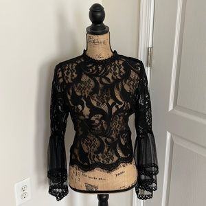 Bell Sleeve Lace Top